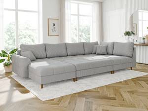 Hocker Neo Cord-Stoff Grau - Massivholz - Textil - Holzart/Dekor - Holz teilmassiv - 118 x 40 x 73 cm