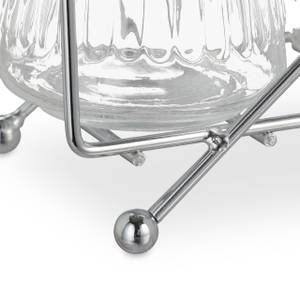 2er Set Gewürzstreuer mit Ständer Silber - Glas - Metall - 15 x 22 x 9 cm