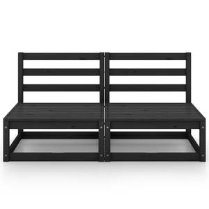 Canapé de jardin (lot de 2) 3009858 Noir - Bois massif - Bois/Imitation - 70 x 67 x 70 cm