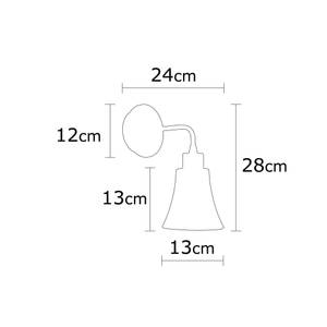 Wandleuchte Braun - Metall - 2 x 28 x 13 cm