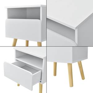 Nachttisch Dargaville Weiß - Holzwerkstoff - 40 x 50 x 34 cm
