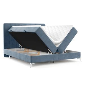 Boxspringbett Aggaz Blaugrau - Breite: 140 cm