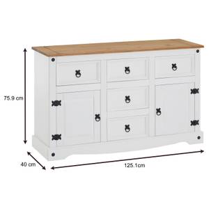 Sideboard CAMPO Weiß - Massivholz - Holzart/Dekor - 125 x 76 x 40 cm