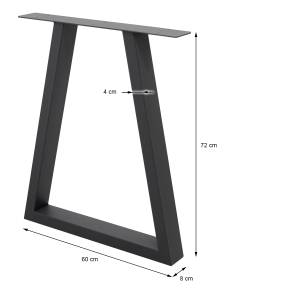 Tischbeine 2er Set Trapez 60x72 cm Grau 60 x 72 cm