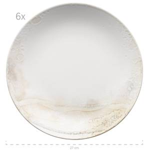 Tafelservice Ossia (18-tlg) Beige - Weiß - Keramik - 27 x 1 x 27 cm