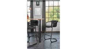 Tabouret de bar TRIVIA cuir Gris