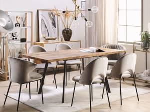 Table de salle à manger HARLOW Noir - Marron - Bois manufacturé - 90 x 76 x 140 cm