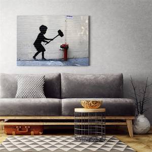 Leinwandbilder Banksy Hammer junge 120 x 80 cm