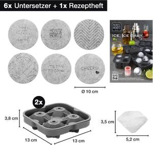 Eiswürfeformen Diamant (2er Set) Grau - Kunststoff - 14 x 7 x 27 cm