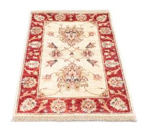 Ziegler Teppich - 93 x 64 cm - beige Beige - Kunststoff - 64 x 1 x 93 cm