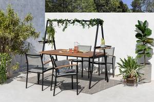 Gartentisch RIO Braun - Metall - Massivholz - Holzart/Dekor - 156 x 75 x 90 cm