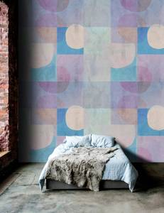 Fototapete Elija 2 Walls by Patel Blau - Violett - Weiß - Kunststoff - Textil - 400 x 270 x 0 cm