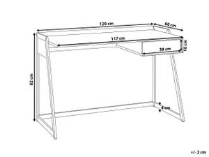 Bureau QUITO Marron - Blanc - Bois manufacturé - 120 x 82 x 60 cm