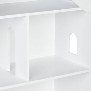 Hohes Kinderregal in Hausform Weiß - Holzwerkstoff - 71 x 122 x 31 cm