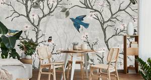 Papier Peint BRINDILLES Feuilles Oiseaux 90 x 60 x 60 cm