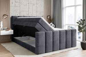 Boxspringbett BOXI1-Z KING Steingrau - Breite: 120 cm