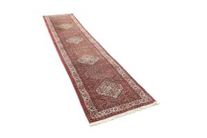 Bidjar - 393x82cm Rot - Naturfaser - 82 x 1 x 393 cm