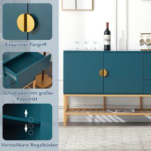 Sideboard Eos Ⅳ Blau - Holzwerkstoff - Metall - 39 x 82 x 130 cm