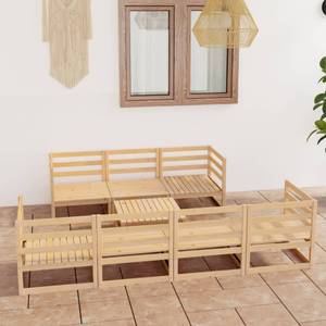 Salon de jardin (lot de 8) 3009889-1 Marron - Bois