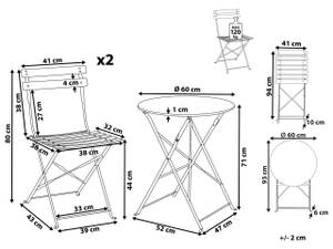 Bistro Set FIORI 3-tlg Rot