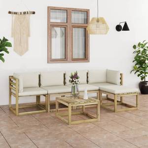 Garten-Lounge-Set 3016481-5 (6-teilig) Weiß - Holzwerkstoff - Holzart/Dekor - 64 x 70 x 64 cm