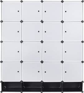 Kleiderschrank Oga Schwarz - Weiß - Kunststoff - 148 x 165 x 35 cm