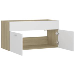 Badezimmerschrank 3037856-2 Eiche Sonoma Dekor - Weiß - Breite: 90 cm