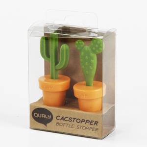 Bouchon de bouteille Cactus Vert - Matière plastique - 2 x 8 x 2 cm