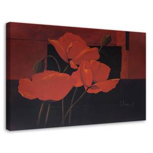 Leinwandbild Rot Blumen 60 x 40 cm