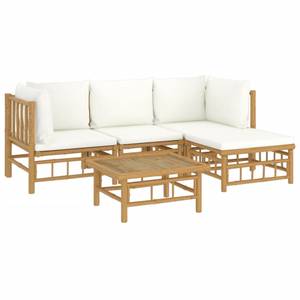 Garten-Lounge-Set 3028492-4 (5-teilig) Braun - Cremeweiß - Weiß