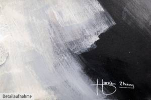Tableau peint à la main All Eyes on Me Noir - Blanc - Bois massif - Textile - 60 x 120 x 4 cm