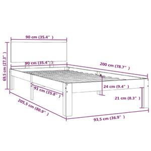 Bettrahmen 3013679 Schwarz - 94 x 206 cm