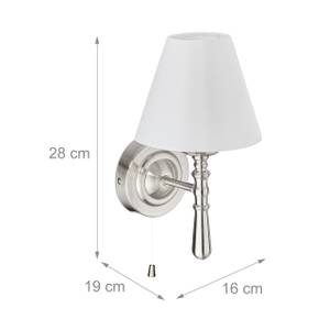 Lampe murale avec abat jour Argenté - Blanc