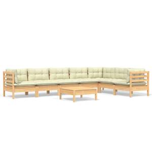 Garten-Lounge-Set Weiß - Massivholz - 64 x 29 x 64 cm