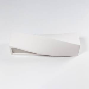 Wandleuchte Sigma Weiß - Keramik - Glas - 12 x 14 x 42 cm