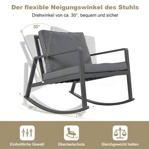 3-teiliges Bistro-Set JIU Grau - Metall - Tiefe: 283 cm