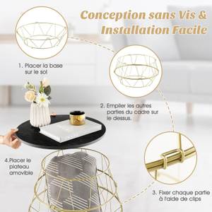 Table d’Appoint JV10743GD Doré - Bois manufacturé - 40 x 38 x 40 cm