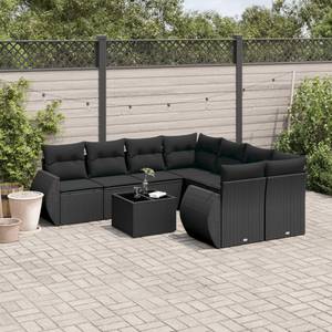 Gartensitzgruppe K6985(9-tlg) Schwarz - Massivholz - 69 x 62 x 62 cm