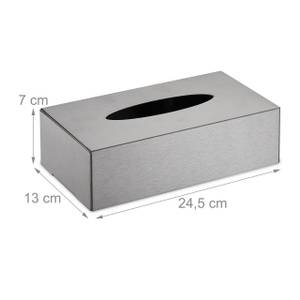 Boîte à mouchoirs en acier inoxydable Argenté - Métal - 25 x 7 x 13 cm
