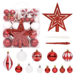 Weihnachtskugel-Set (64-teilig) 3028561 Rot - Weiß