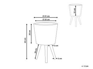 Outdoor Blumentopf ARTA Beige - Braun - Grau - Weiß - Metall - 41 x 63 x 41 cm