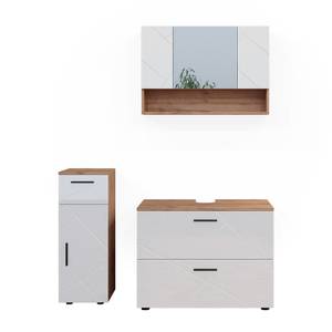 Badmöbel Set Irma 40547 Braun - Weiß - Holzwerkstoff - 80 x 58 x 41 cm