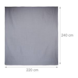 Tagesdecke Set Grau - Textil - 240 x 1 x 220 cm