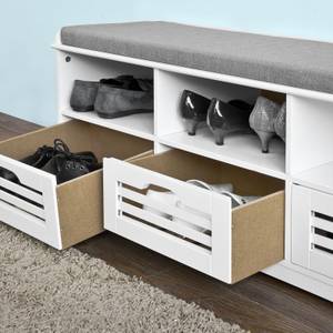 Banc de Rangement à Chaussures FSR36-W Blanc - Bois manufacturé - 105 x 43 x 35 cm