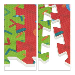 Tapis de jeu au design animalier Bleu - Vert - Rouge - Matière plastique - 30 x 1 x 30 cm