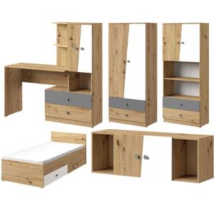 Jugendzimmer-Set NERO 5-teilig Braun - Holzwerkstoff - 324 x 190 x 204 cm