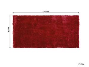 Tapis à poil long EVREN Rouge - 80 x 80 x 150 cm