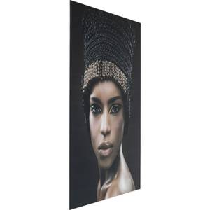 Bild Glas Royal Headdress Face Schwarz - Glas - 100 x 150 x 1 cm