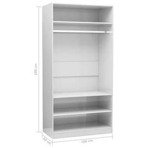 Kleiderschrank 298537-1 Hochglanz Weiß - Weiß - Breite: 100 cm