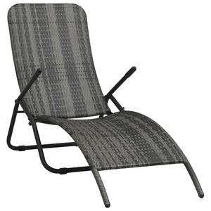 Sonnenliege 48128 Grau - Kunststoff - Polyrattan - 61 x 95 x 141 cm